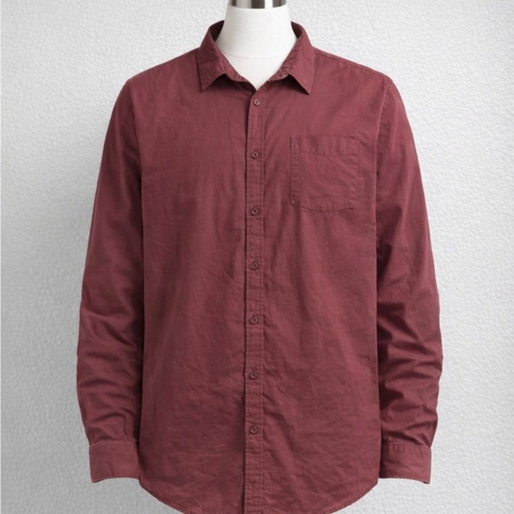 A New Day Maroon Button-Up Shirt – Size Medium